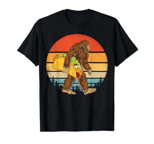 Bigfoot Carrying Taco Funny Cinco de Mayo Boys Men Sasquatch T-Shirt