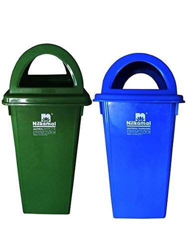 Blueshark Enterprise Plastic Open-Top Garbage Wastebin 80 Ltr (Green/Blue) Pack Of 2 (B0BVFYH85G) Amazon Price History, Amazon Price Tracker