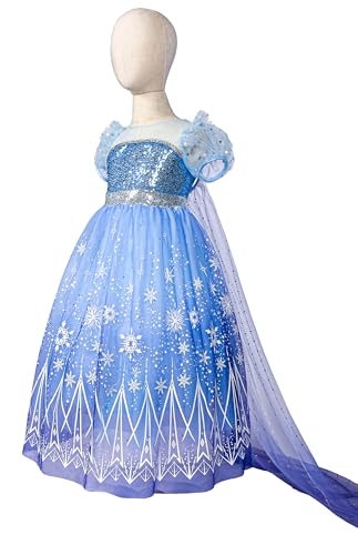 Disfraz niña princesa de nieve azul con accesorios miniatura 5