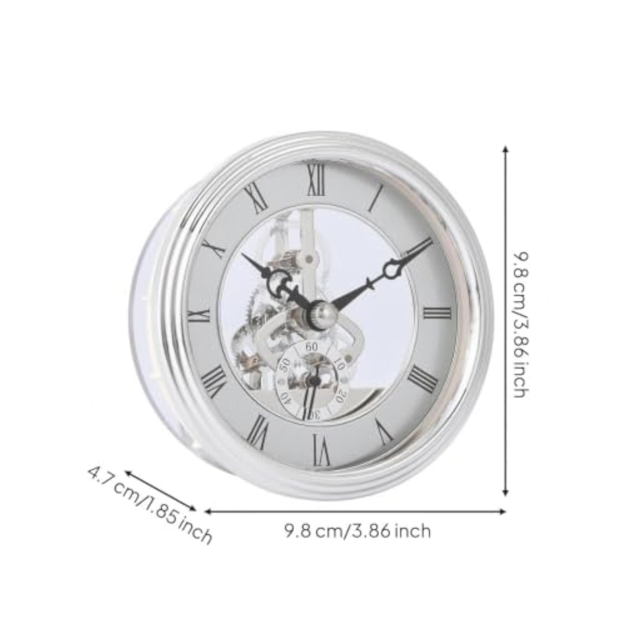Round Clock Insert with Mechanical Gears