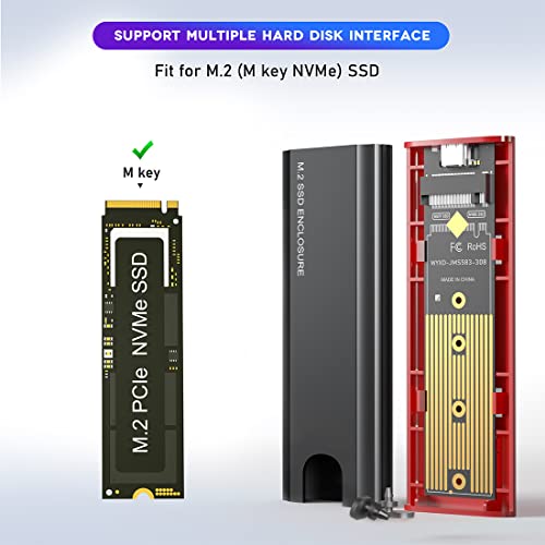 Caja externa para SSD M.2 NVMe USB 3.1 negra miniatura 6