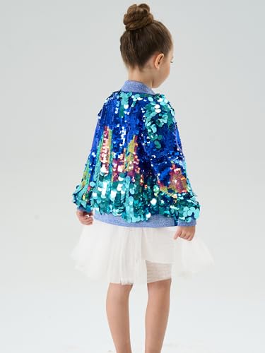 Image of 2Bunnies Girl Ombre Pastel Gradient Shimmer Sparkle Colorful Sequin Bomber Jacket