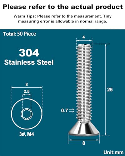 Drenky M4 X 25mm Stainless Steel Screws - Image 2