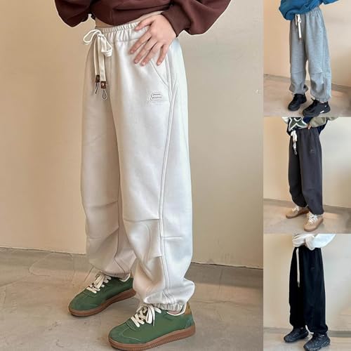 Girls Fashion Sweatpants Baggy High Waisted Joggers with Pockets Kids Cinch Bottom Sweats Pants Casual Trousers4