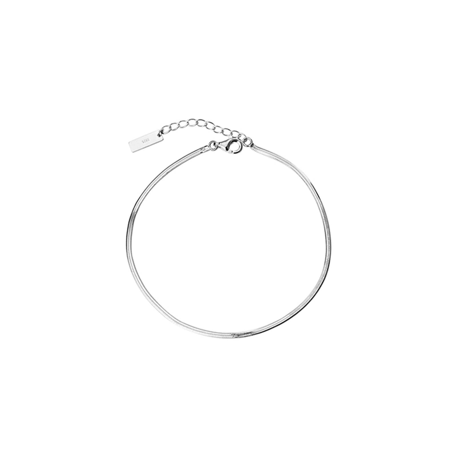 Cavigliera da uomo, in argento 925, a serpente, 24 cm, Argento sterling, Senza Gemstone