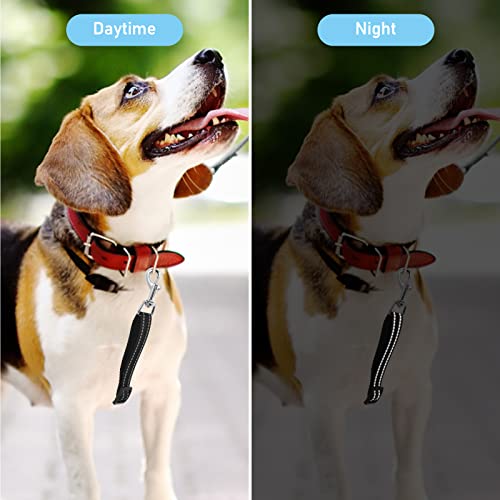 Cobee Hundehalsband Clips,2 Stück reflektierende Nylon Sicherheit Verstellbarer Haustier Hundehalsband Geschirrverbinder doppelseitiger Sicherungsverschluss Clip für Hundewelpen(schwarz, grau)