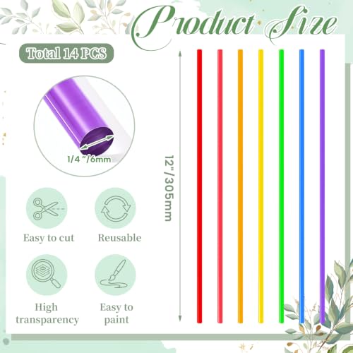 Image of Junkin 14 1 /4 inch x 12 inch Acrylic Round Rods, Colorful