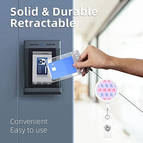 Purple Poodle Polka Dot Printed Retractable Badge Holders Carabiner Badge Holder Retractable Keychain Badge Reel Â€“ Badge Clip With 22.8 Inches Pull Cord #TOP6