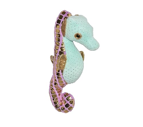 Wild Republic Foilkins Green Seahorse, Animal en Peluche, 30 cm, Cadeau pour Enfants, Jouet en Peluche, Remplissage en Bouteilles d'eau Recyclées Filées