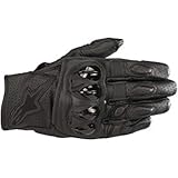 Alpinestars Men's Celer v2 Leather Motorcycle Short-Cuff Glove, Black/Black, Large