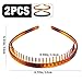 LNQ LUNIQI 2Pcs Fashion Plastic Headband Hair Hoop Accessories with Teeth Comb - Stylish Hairbands for Women, Ladies, Girls - Black and Brown