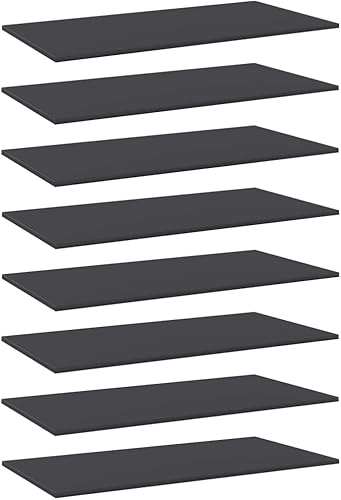 Miniatura 381 de Juego de 4 tableros de estantería, paneles de repuesto, unidades de almacenamiento, estantes de exhibición organizadores, gris hormigón, 31.5 x 11.8