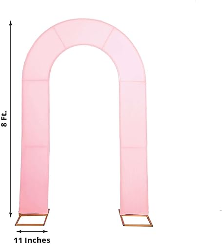 Miniatura 3 de Efavormart - Cubierta de fondo de arco abierto de elastano rosa de 7 pies, funda de arco de boda en forma de U de doble cara