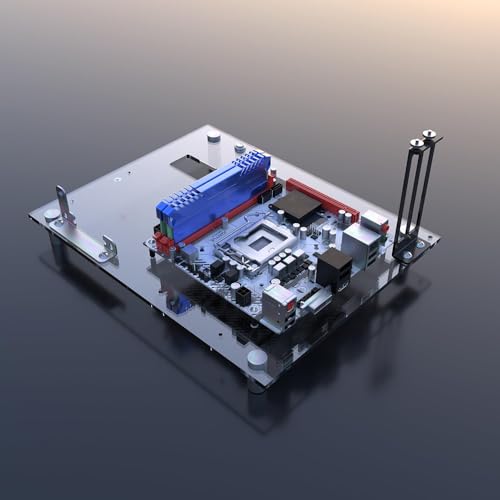 Gabinete para PC abierto de acrílico para pruebas y montaje DIY, soporte para placas base ATX, Micro-ATX y Mini-ITX, disipación térmica miniatura 7