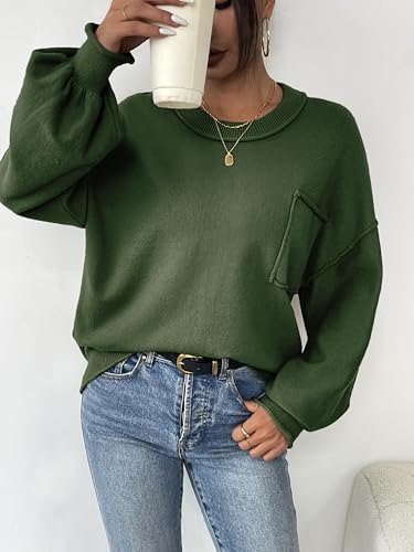 Image of Zeagoo Sweaters for Women 2025 Trendy Fall Fashion Oversized Lantern Long Sleeve Knitted Pullover Tops Outfits