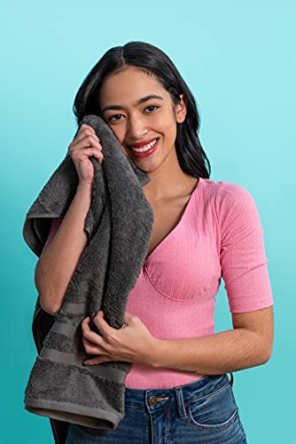 Turkish Cotton Bath Towel Set 8 Piece, 2 Bath Towels, 2 Hand Towels, and 4 Washcloths, Turkish Cotton Towels for Bathroom, Shower, Spa, Soft and Absorbent - Thumbnail 4