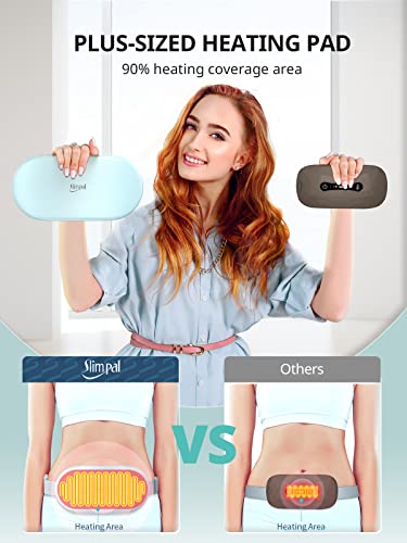 Image of Slimpal Heating Pad for Period Cramps, Plus-Sized Portable Electric Heating Pad, Menstrual Cordless Heat Belt Back, Belly, Waist Pain Relief, Christmas Stocking Gift for Her Girl Women, Light Blue