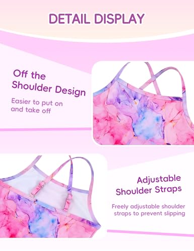 Image of Girls Swimsuit Sleeveless Bathing Suits Back Cutout Summer Swimwear with Removable Chest pad 6-14 Years