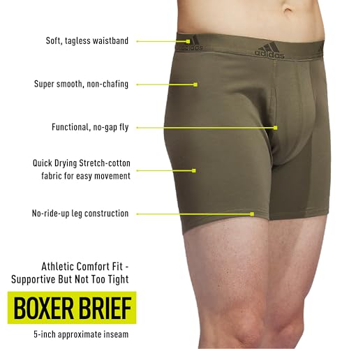 Image of Adidas Men's Boxer Shorts (Pack of 3) Boxer Brief Cyclist Underwear (Size S - 3XL) - Comfortable Underwear Men