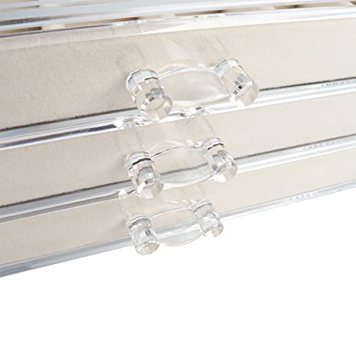 Nwvuop Schmuckschatulle Acryl Schmuckkästchen Ring aufbewahrung Schmuckaufbewahrung Organizer für ohrringe Ring Jewellery Organizer Beige