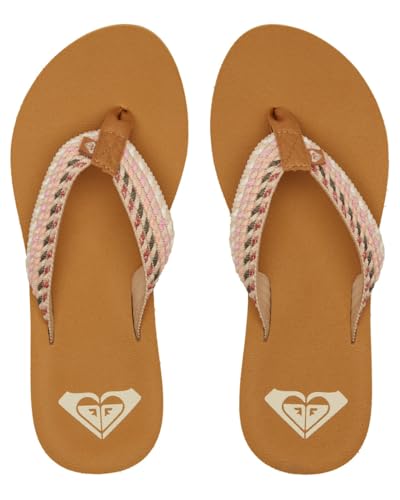 Roxy Porto - Beach Flip-Flops for Women - Tongs de plage - Femme - 36 - Marron