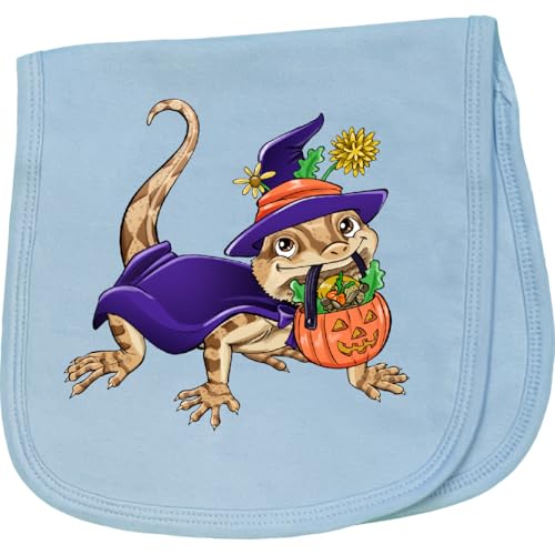 inktastic Bearded Dragon As a Witch for Halloween Baby Burp Cloth Light Blue 42c21