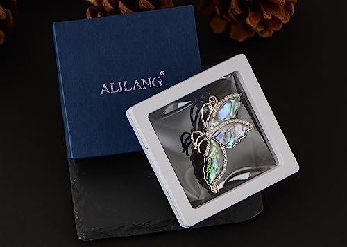 Image of Alilang Abalone Shell Butterfly Insect Brooch Lapel Pins Pendant Scarf Shawl Accessories Wedding Party