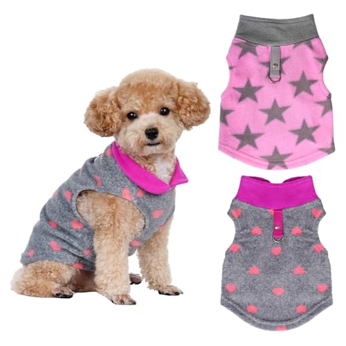 Rbenxia 2 Piece Grey and Pink Dog Heart Sweater with