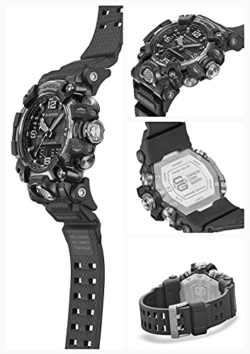CASIO G-Shock Carbon MUDMASTER Radio Solar Triple Sensor Watch for Men - Outdoor Adventure, GWG-2000-1A1JF