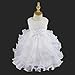 TiaoBug Baby Girls Flower Wedding Pageant Princess Bowknot Communion Party Dress White 3-6 Months