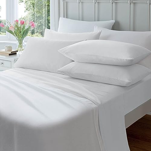 OLIVIA ROCCO Flannelette Fitted Sheets Super Soft Brushed Cotton Bed Sheet Thermal Warm Cosy Breathable Hypoallergenic Extra Deep Luxury Bedding
