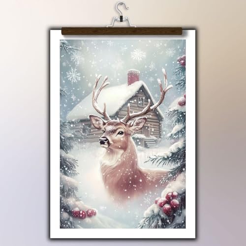 GSPQAZ-Winter-Reindeer-Christmas-Wall-Art-Rustic-Holiday-Canvas-Print-for-Cozy-Vintage-Decor-12x18inch-Unframed GSPQAZ Winter Reindeer Christmas Wall Art Rustic Holiday Canvas Print for Cozy Vintage Decor 12x18inch Unframed