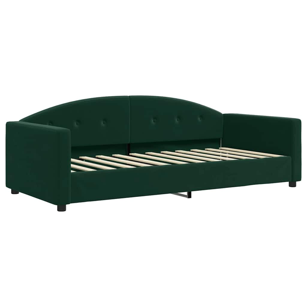 Velluto Trasformabile 2 in 1 Divano Letto Verde Scuro 90x200 cm