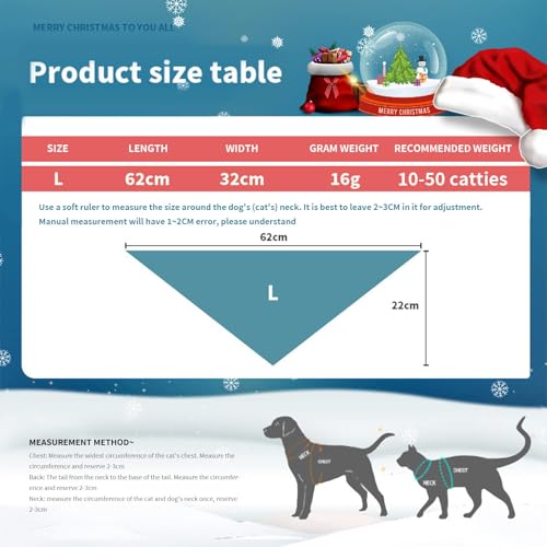 2Pcs Christmas Dog Bandanas,Christmas Pets Scarf Xmas Dog Costume Accessories Adjustable Dog Bandana Triangle Washable Cat Bandana for Small Medium Large Dogs Cats Costume Accessories Gift - Image 4