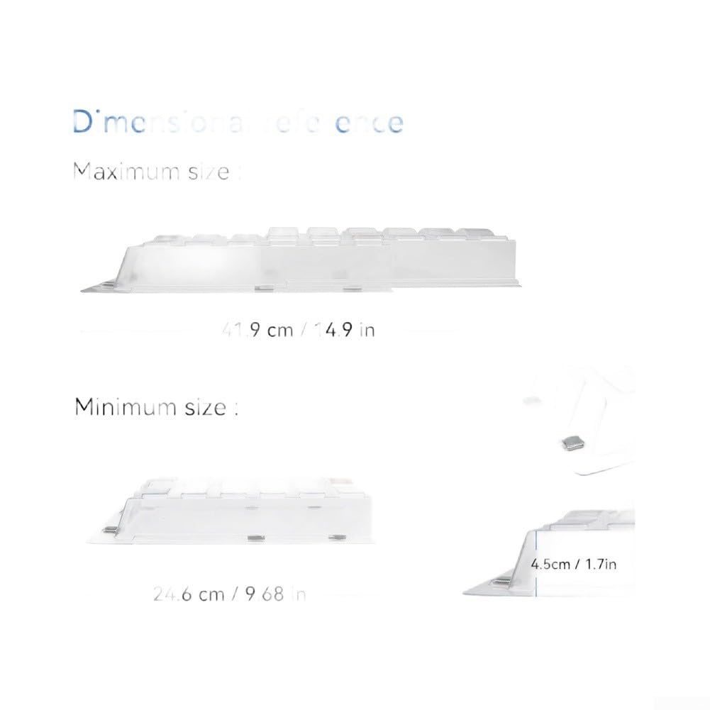 Deflettore magnetico per bocchetta d'aria, regolabile, 44 cm, telescopico, con magneti, in PET trasparente, per registratori di pavimenti sotto i mobili (1 pezzo)