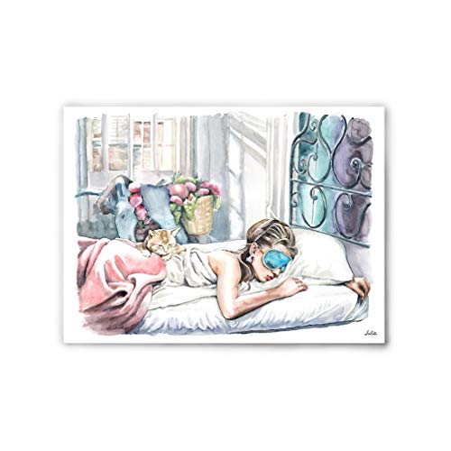 Breakfast at Tiffany's Poster Audrey Hepburn Canvas Wall Art Art Print of Watercolor Fashion Painting Audrey Hepburn illustration