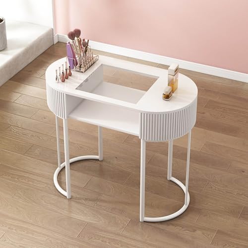 Professional Wooden Manicure Table - Nail Tech Station for Salon & Home Use, Nail Spa Equipment, Ergonomic Design, Durable Workstation, Perfect for Nail Art & Pedicure,A Glass Desktop,80cm