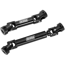 INJORA Drive Shaft Steel Black Front Rear Center Shaft with D Shaped Hole for TRX4M Defender Bronco 1/18 RC Crawler Upgrade, 22g/Set
