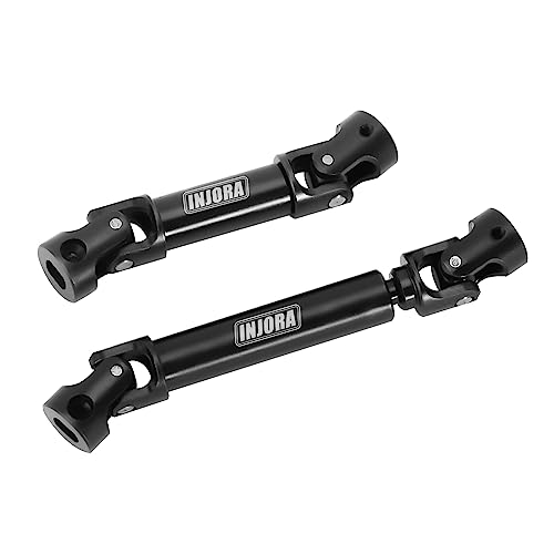 INJORA Drive Shaft Steel Black Front Rear Center Shaft with D Shaped Hole for TRX4M Defender Bronco 1/18 RC Crawler Upgrade, 22g/Set