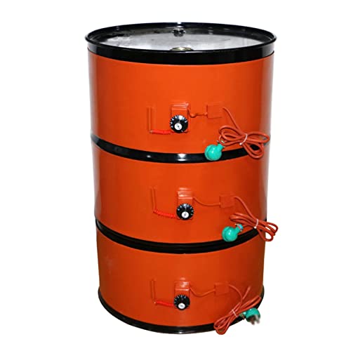Metal Drum Heater Pail Barrel-Band,Drum Electric Heat Wrap Hot Heating Pad,Silicon Oil Drum Heater,for 53/55 Gallon - 120V/220V Barrel Heater with Adjustable Thermostat