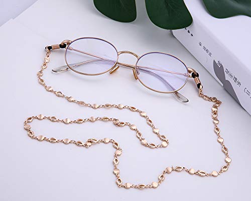 Likgreat Oblate Circle Eyeglasses Chain Holder For Women Mask Lanyard Sunglasses Chain Long Necklace Fashion Accessories (Rose Gold) #TOP1