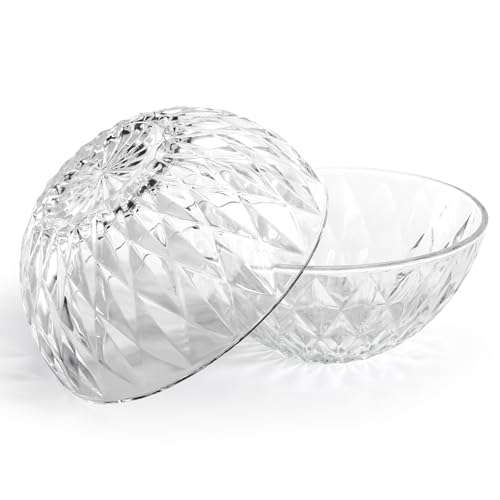 Jucoan 12 Pack 10 Oz Small Glass Bowls, 5 Inch Diamond Cut Glass Prep Bowls, Stackable Glass Salad Bowls For Dessert thumb #1
