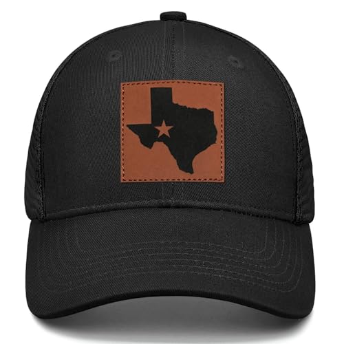 Texas Hats for Men Texas Gifts State Flag Series Trucker Hat Adjustable Snapback TX Baseball Cap Black
