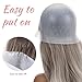 LIQWEI Punched Silicone Highlight Hair Cap with Needle, Professional Reusable Highlighting Poked Hole Caps with Hooks for Color Hair Salon Hairdressing Dyeing Staining Tools for Women Men