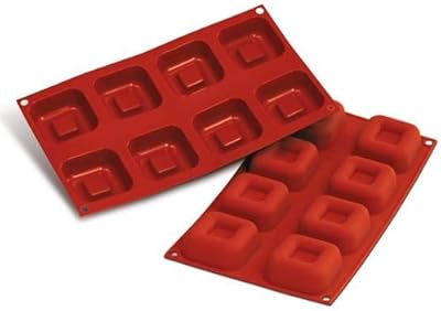Silikomart Professional Silicone Flexible Bakeware: Square Savarin 2.47 Oz, 2.5