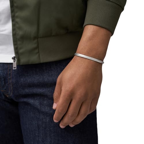 Fossil Herren Edelstahl mit offenem Armreif – Ansicht 2