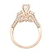 6 Carat IGI Certified t.w. 14K Rose Gold Trillian And Round Round LAB GROWN Diamond Engagement Ring with a 5 Carat IGI Certified D-E Color VS1-VS2 Clarity Center Stone