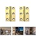 Jersvimc 8Pcs 1.5 Inch Brass Butt Hinges, Gold Jewelry Box Hinges Small Cabinet Hinge Square Door Hinge Folding Craft Heavy Duty for Furniture Cupboard Drawer