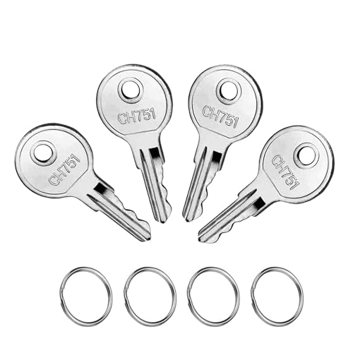 CH751 RV Keys for RV Campers Cabinets Push Locks Spare Keys Suitable for Camper Door Lock T-Handles Shells Tool Boxes (4 Pack)