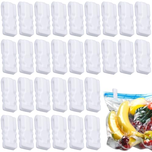30 PCS Vacuum Storage Bags Sealing Clip Snack Bag Sealing Clips Zipper Labor Saver Sliding Grip Seal Grip Efficient Bag Sealer Reusable Zipper Sealers for Clothes Bedding Food Preservation